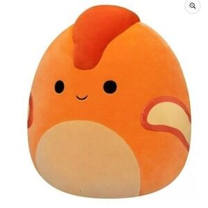 Squishmallows‎ 11" Nichelle the Orange Dinosaur with Fuzzy Head Plush Toy
